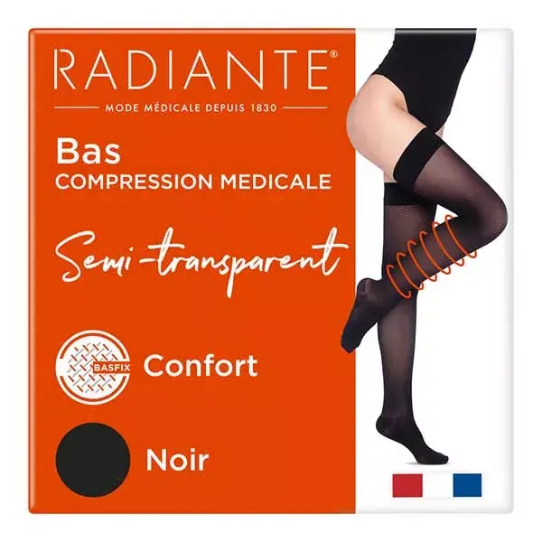 Radiante Microvoile Bas Auto-Fixants Basfix Classe 1 Long Taille 5 Noir