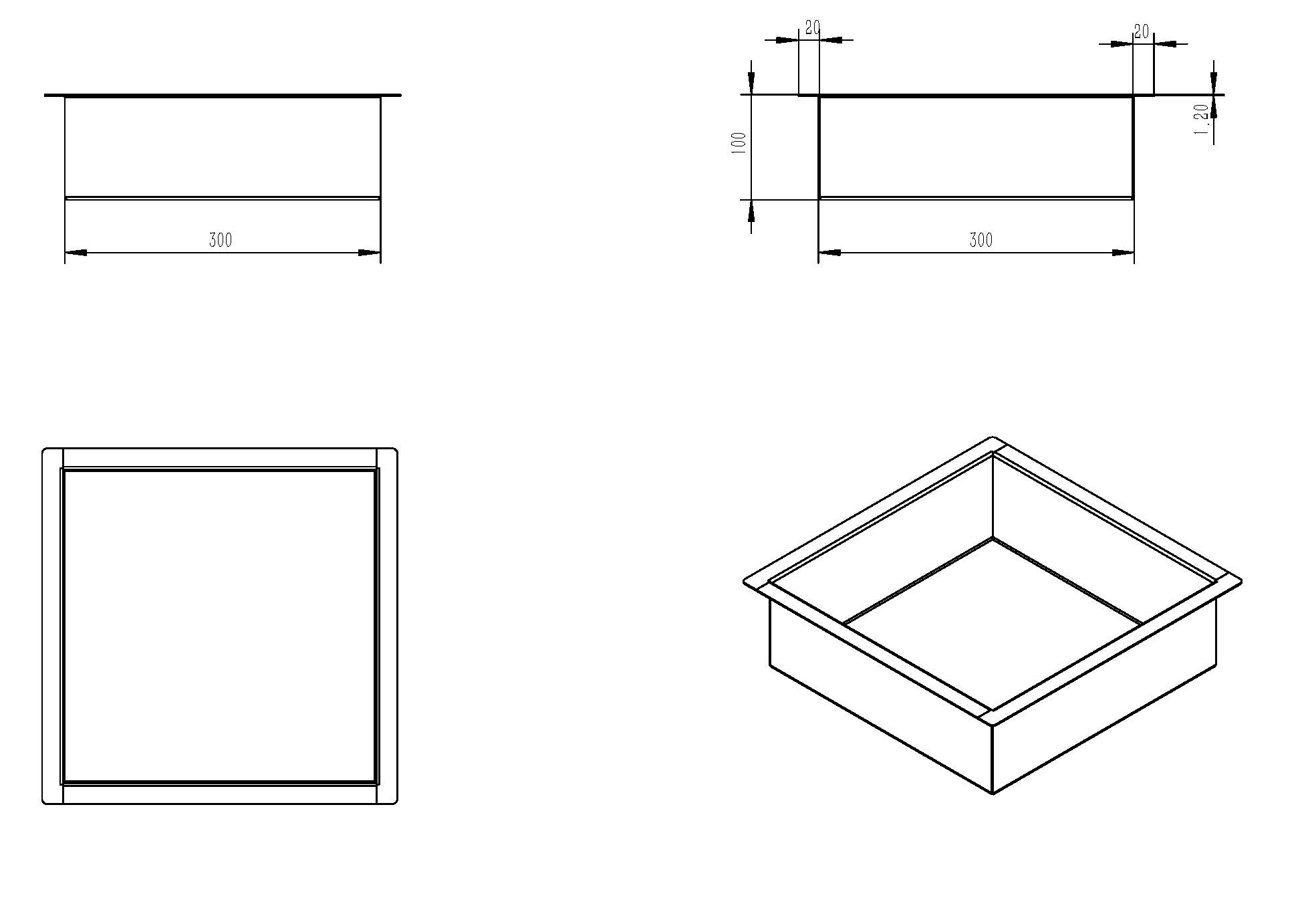 Mueller Black inbouwnis 30x30x10cm zwart mat