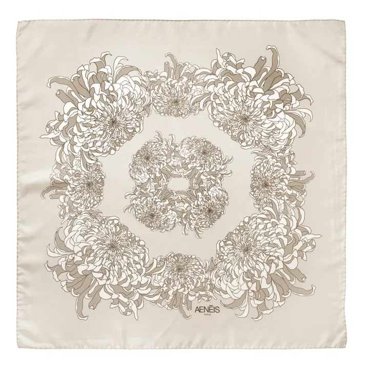 Aeneis Foulard en Soie Chrysanthemum | Beige