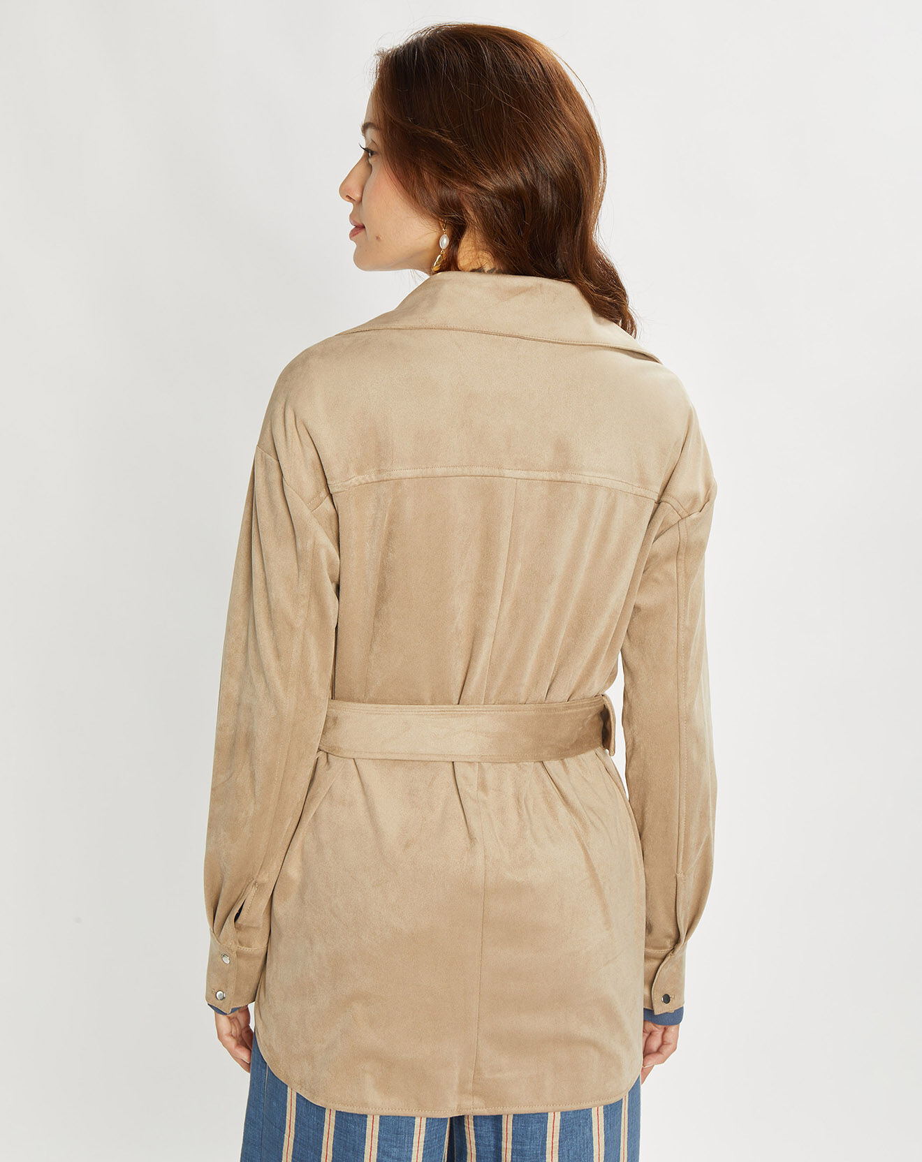 Lauren Vidal Veste en Suédine Lou sable