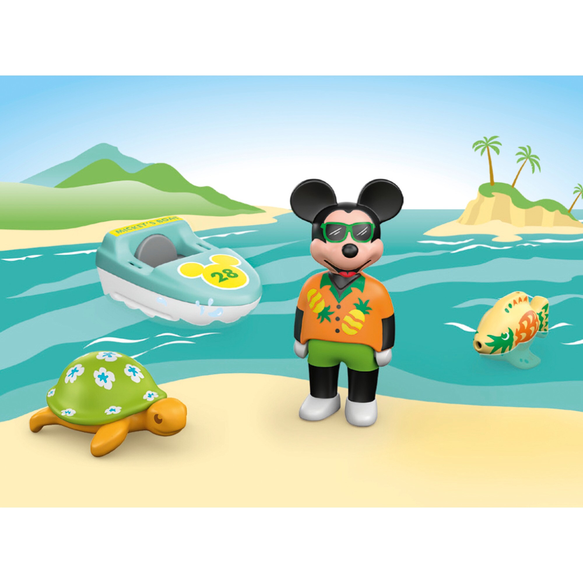 PLAYMOBIL Spielfigur Junior Aqua & Disney: Mickys Bootstour