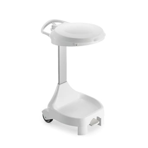 Support sac plastique mobile à pédale pour sac 110L ou 130L blanc Filmop