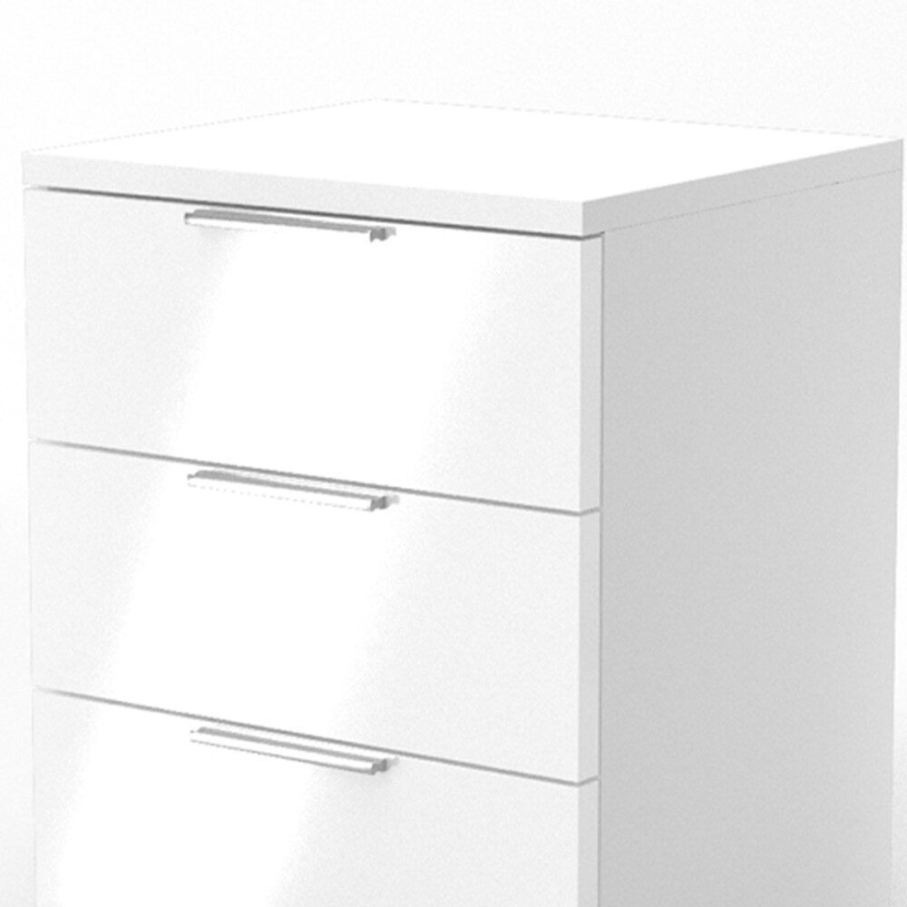 VICCO 2x Nachtschrank Kommode Nachttisch Schublade Schlafzimmer Weiß Hochglanz