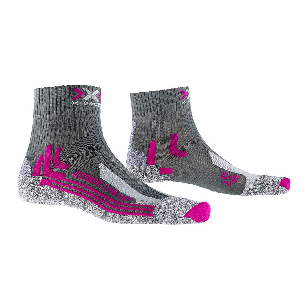 X-Socks TREK OUTDOOR LOW CUT - Chaussettes Femme anthracite/fushia