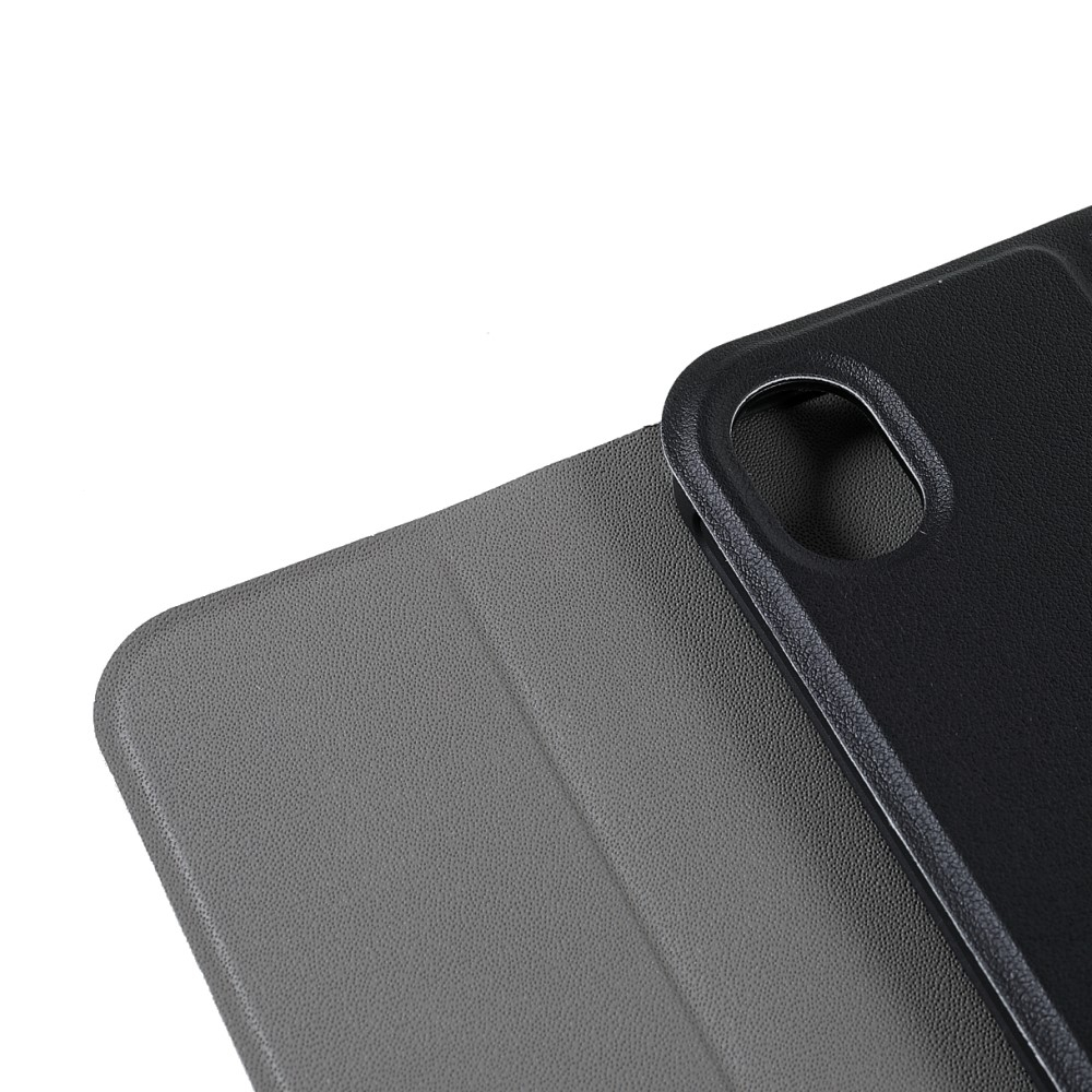 iPad Mini 7 (2024) / Mini 6 (2021) Leder Tasche Magnet Bluetooth Tastatur Abnehmbar (QWERTY) - Schwarz
