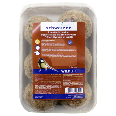 schweizer Insektenfettknödel für Wildvögel 6x90g