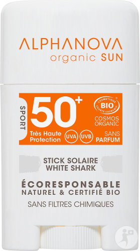Alphanova Organic Sun Stick Solaire Blanc IP50 White Shark Bio 15ml