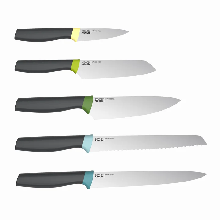 Joseph Joseph - Elevate 5-teiliges Messerset mit Messerblock, schwarz