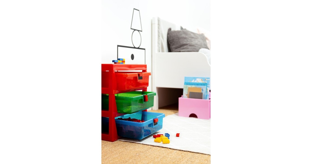 Room CopenhagenLEGO Iconic 3-Drawer Rack opbergdoos  (Rood)