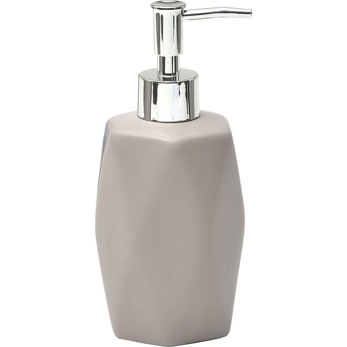 DISTRIBUTEUR A SAVON GRES FORME LOSANGE TAUPE