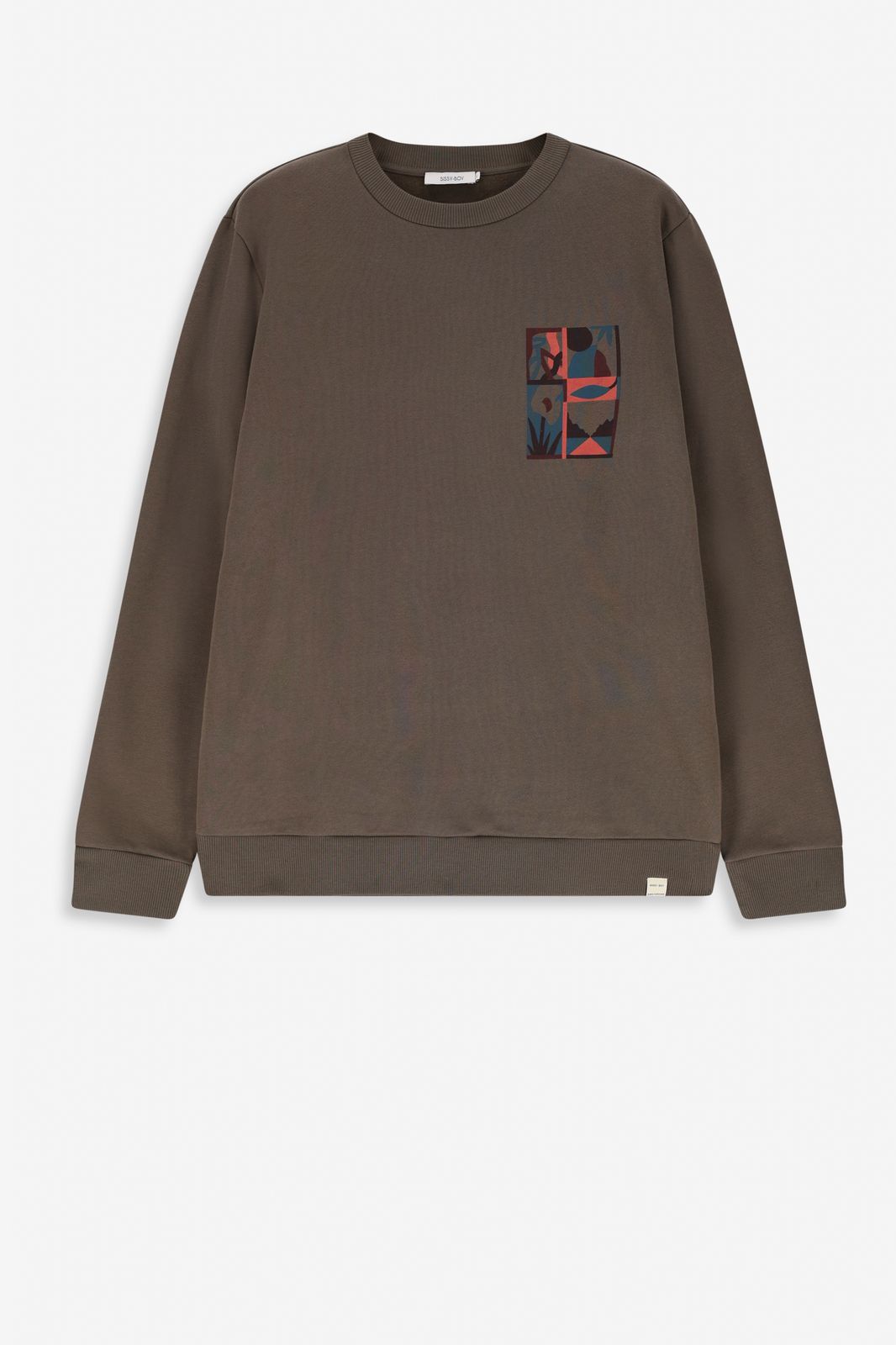 Donkergroene sweater met print