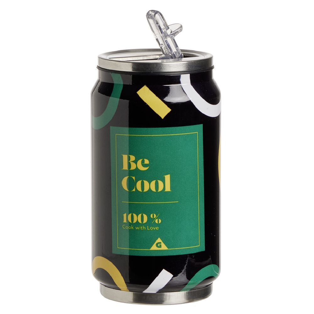 Canette isotherme acier et plastique vert 260ml Ø6,5xH13,5cm