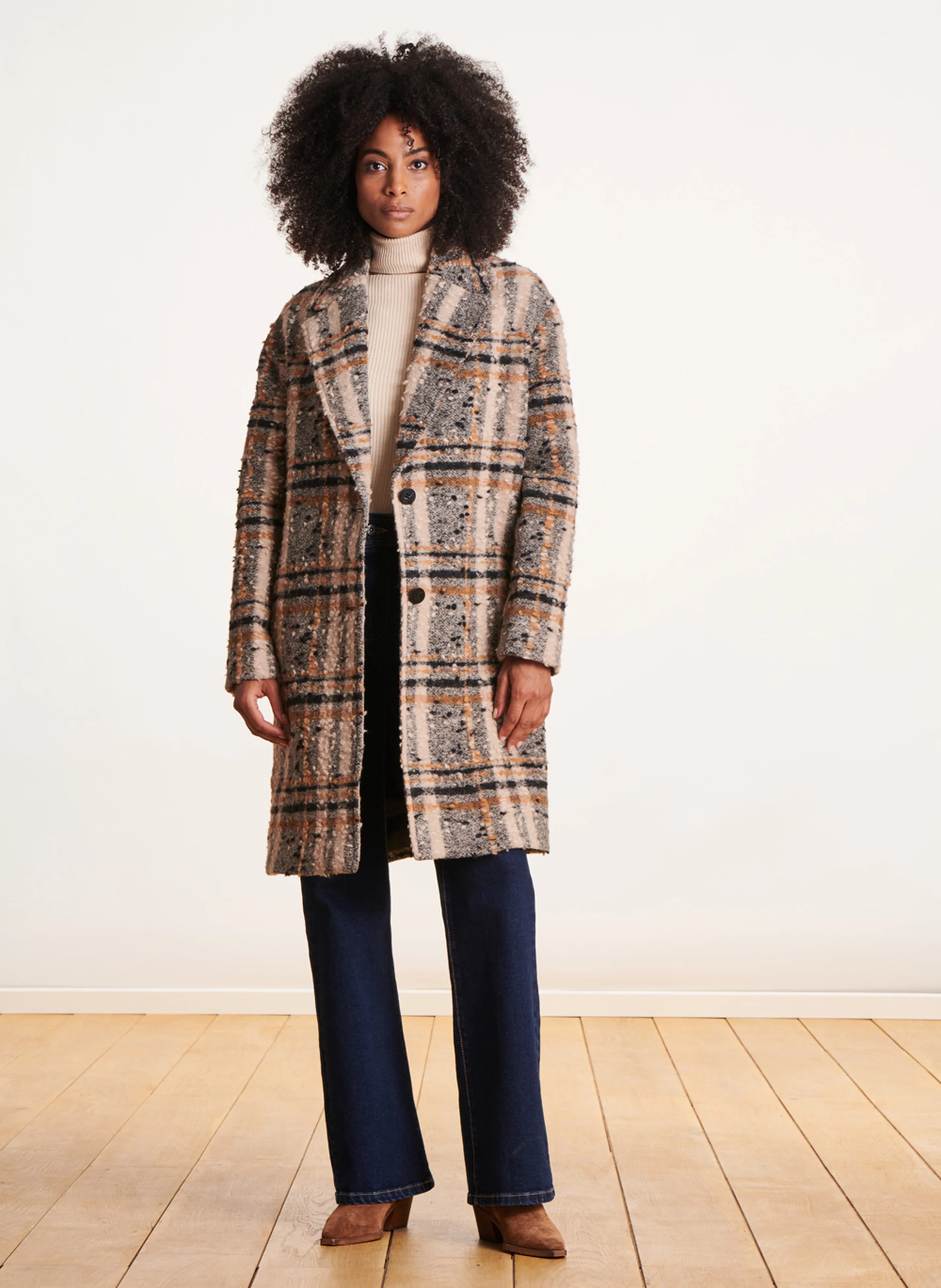 Manteau oversize en laine mélangée | Gris