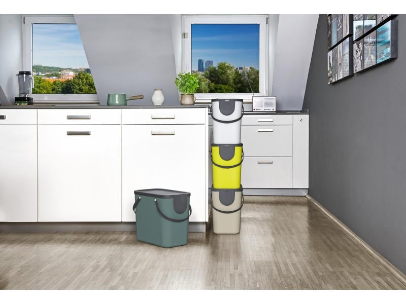 Rotho Recyclingbehälter Albula 25 l, Mistletoe Weiss Weisses
