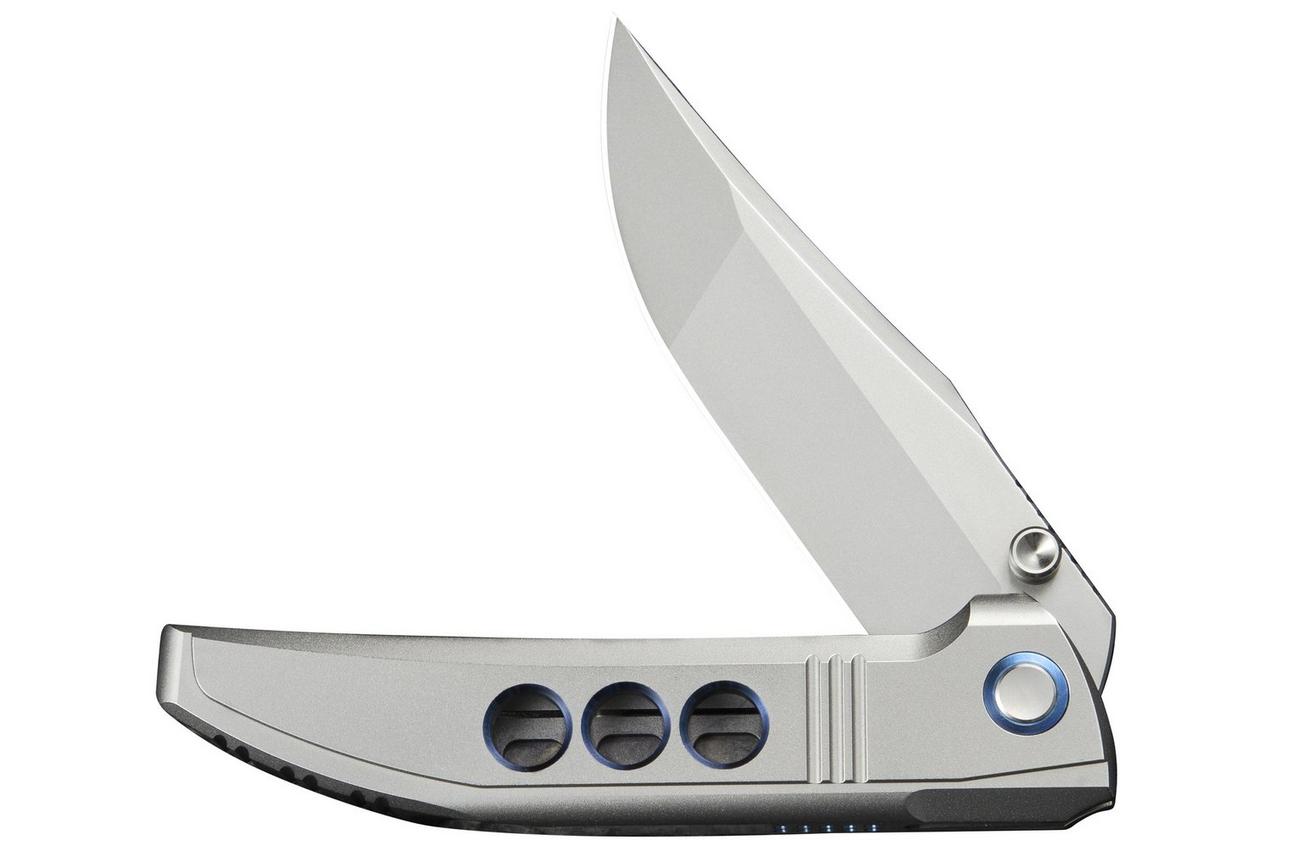 WE Knife Ezinta WE22041-2 Polished Bead Blasted Böhler M390, Polished Bead Blasted Titanium, zakmes