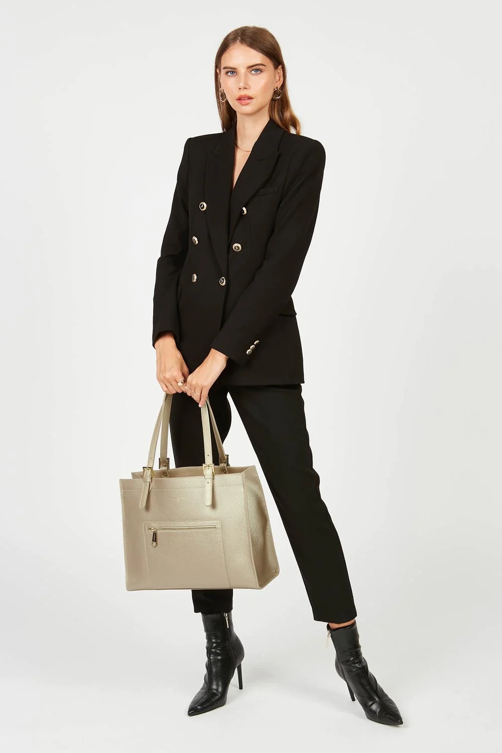 Foulonné Double-Grand sac cabas épaule