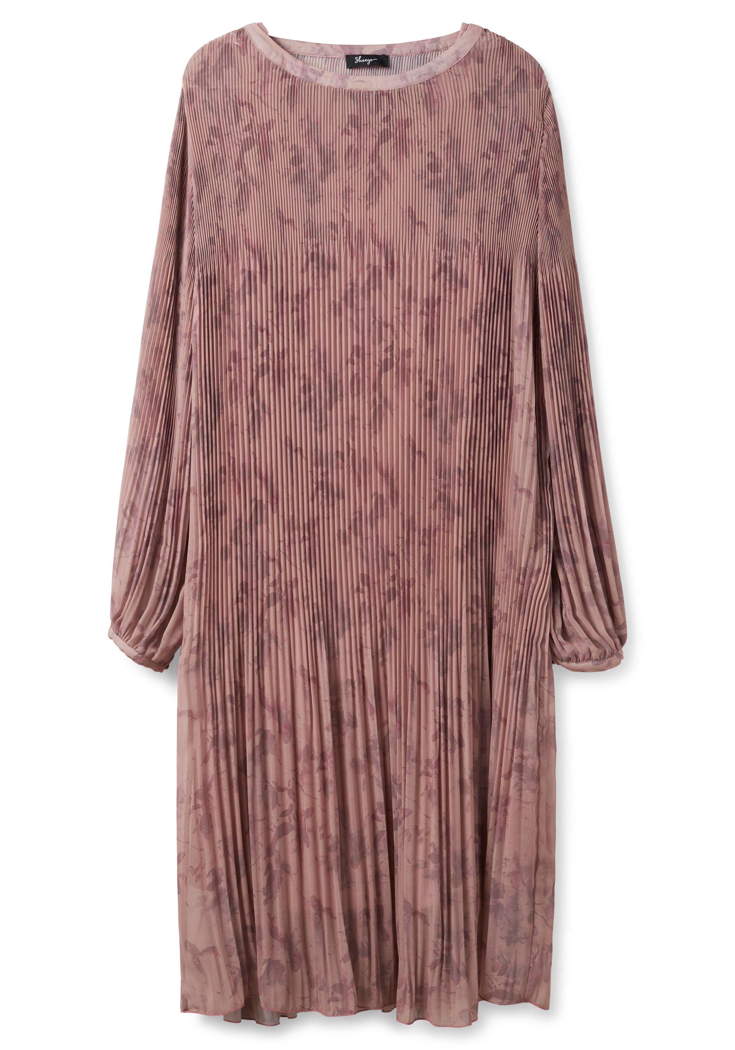 Plissiertes Chiffonkleid mit Alloverdruck