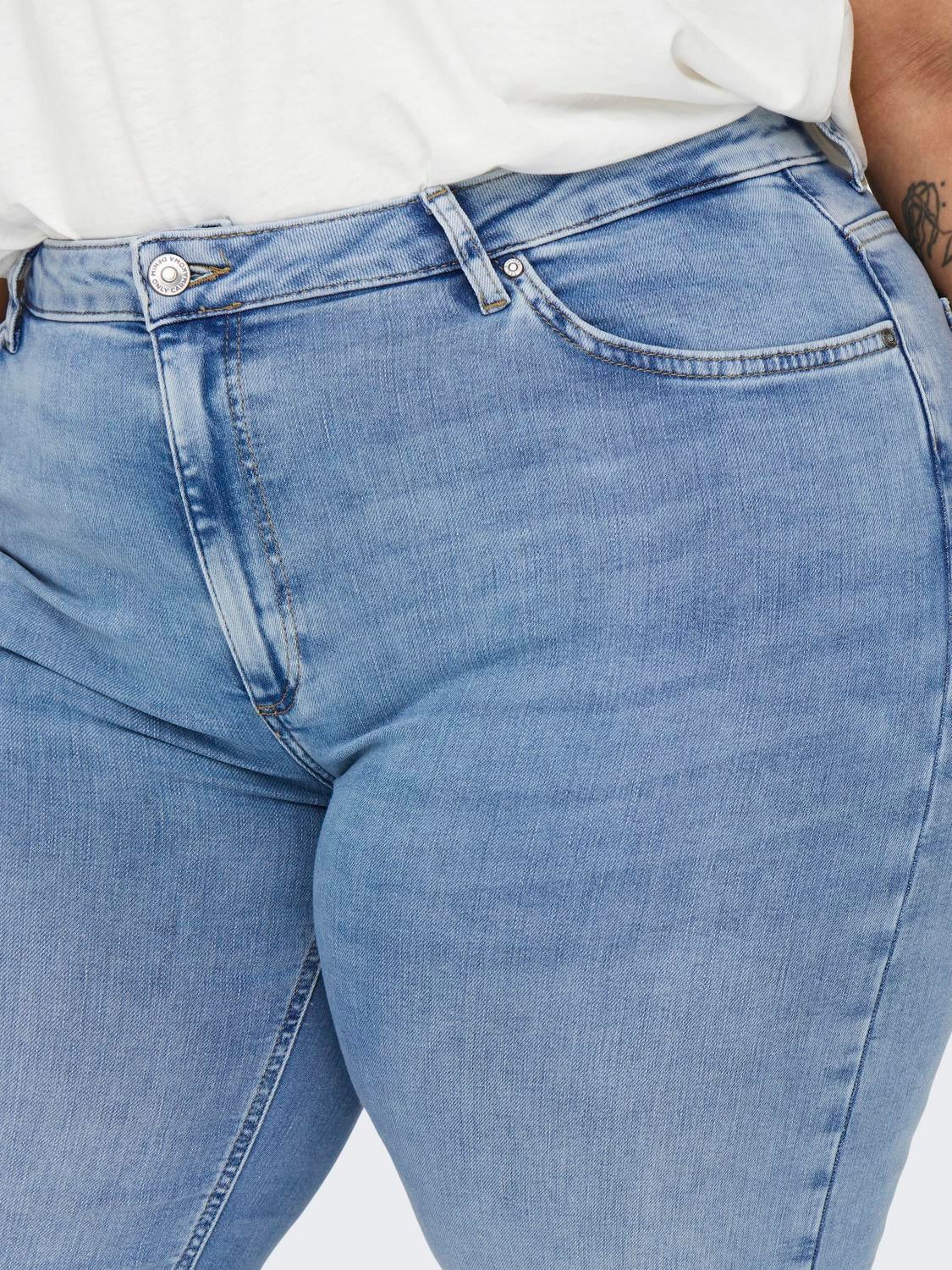 CARWILLY Hohe Taille Skinny Fit Jeans Light Blue Denim