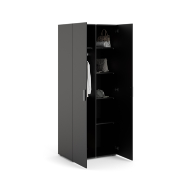 Kledingkast Pisa 2 deurs zwart 200x79x50 cm