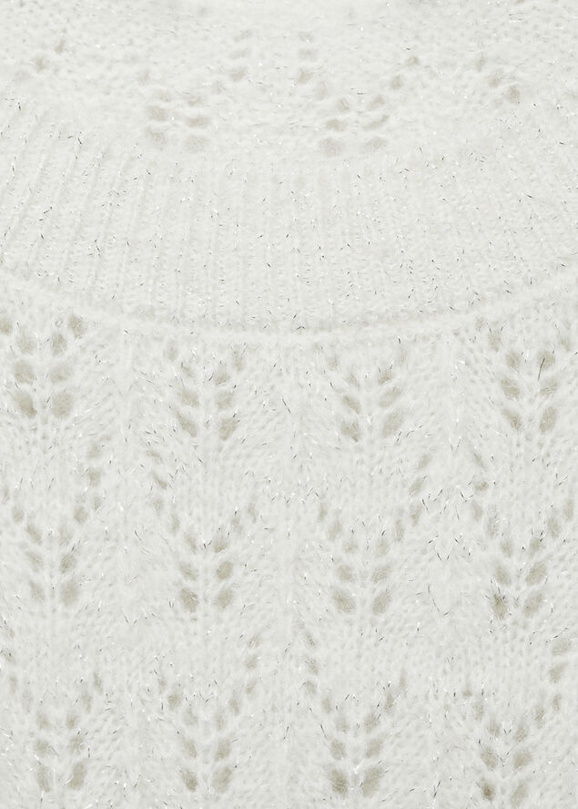 MANGO Openwork sweater with durox details Light beige