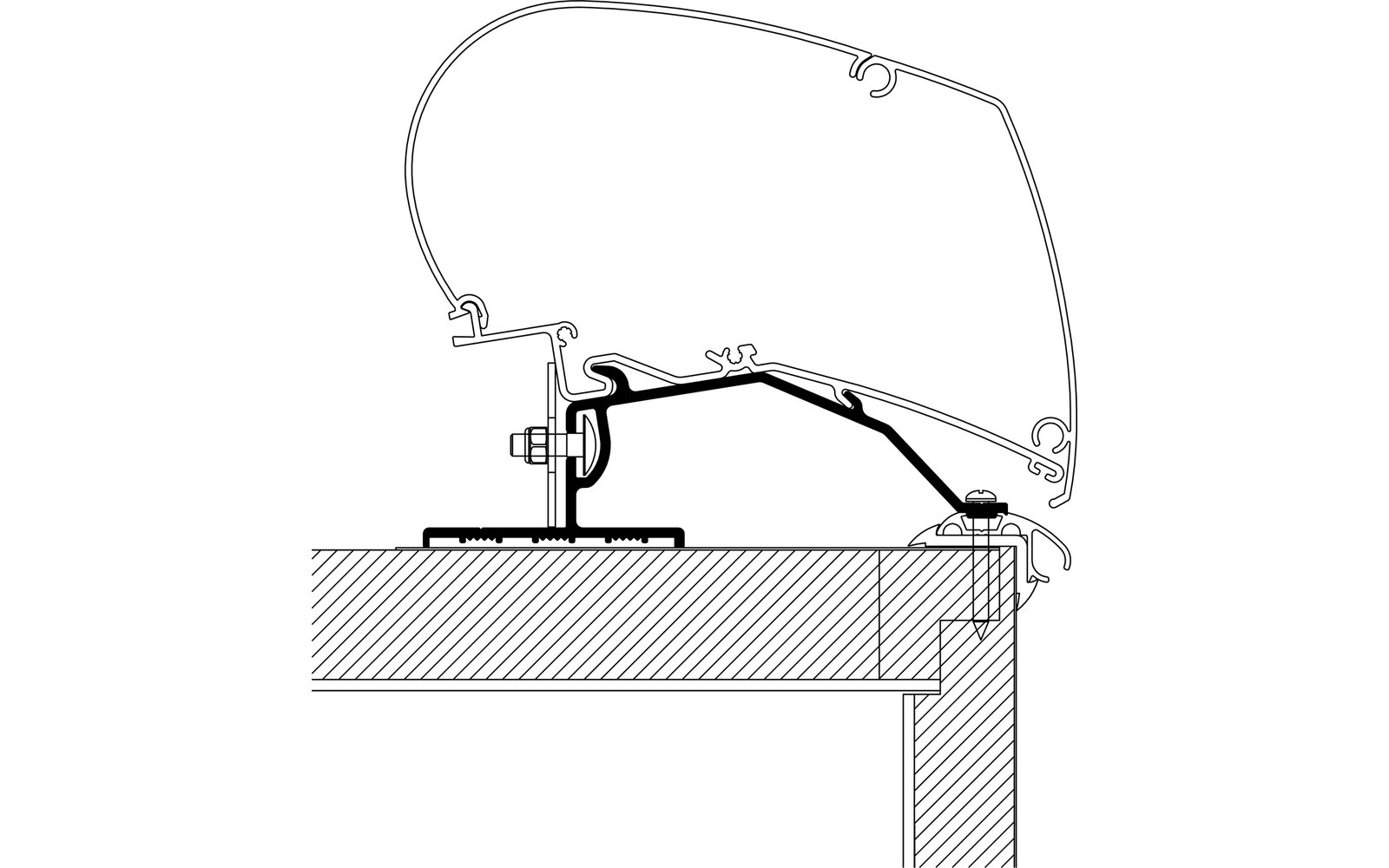 Thule Caravan Omnistor 6200 / 6300 / 9200 Markisenadapter Dachmontage 3,0 m