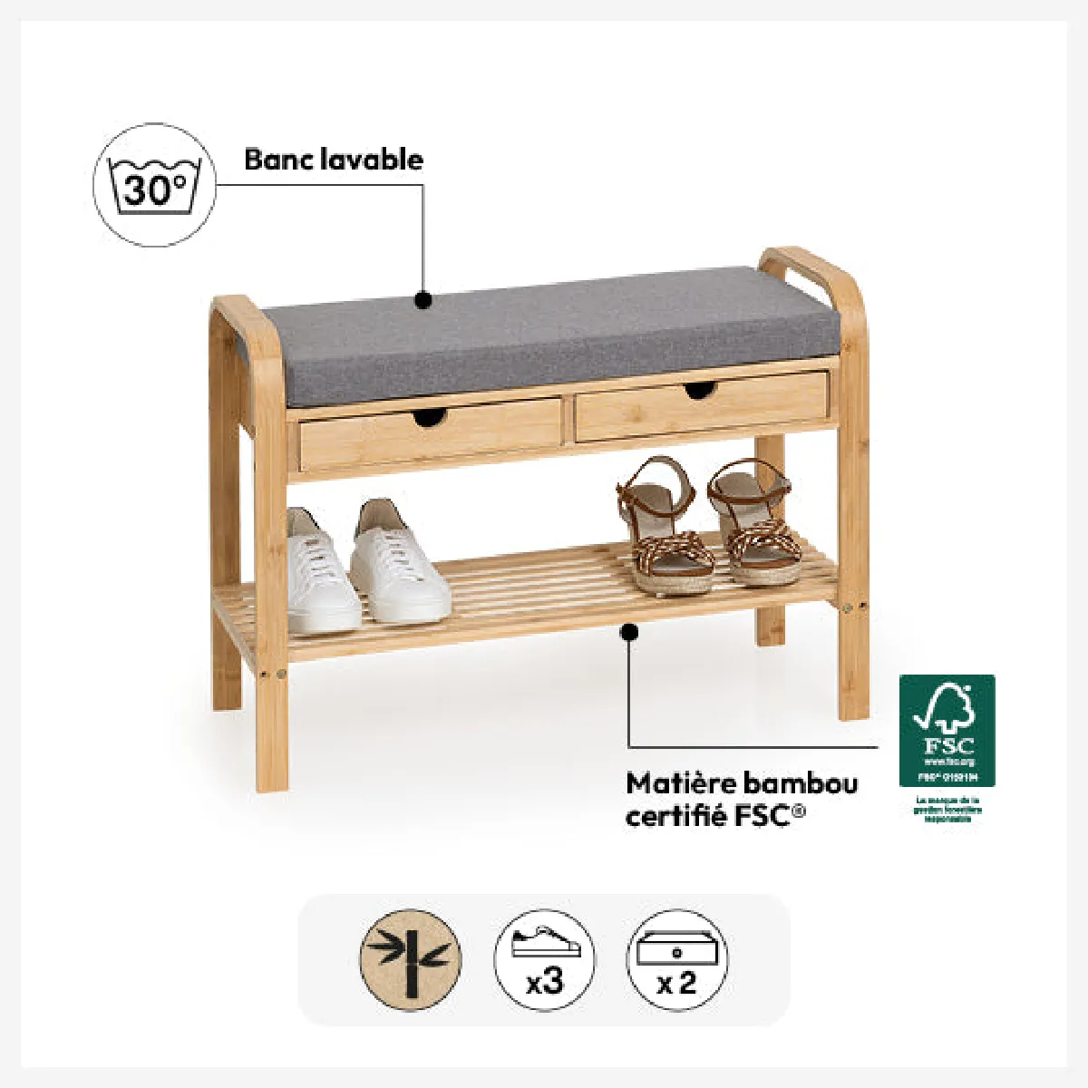 Five Simply Smart Range chaussures banc Jano