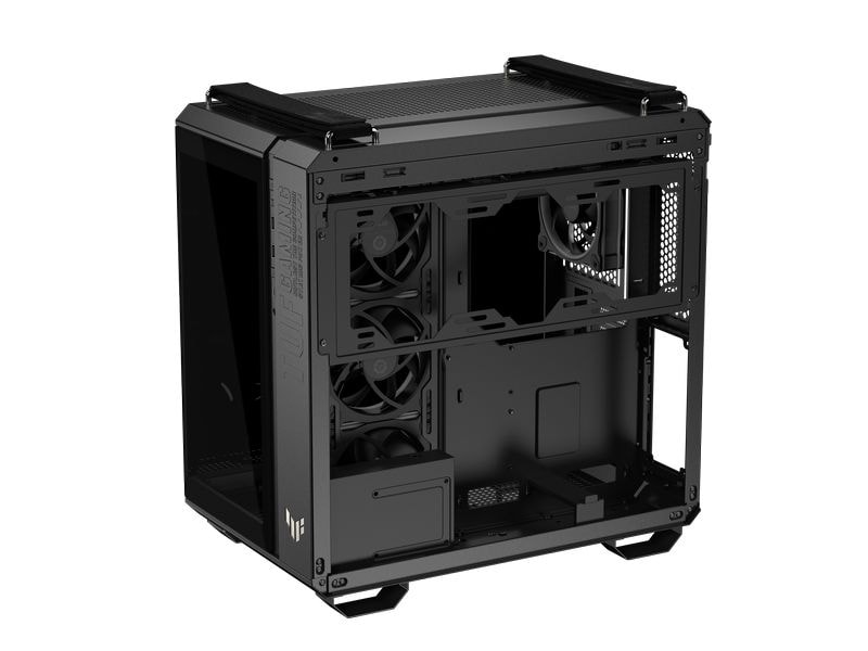 ASUS PC-Gehäuse TUF GAMING GT502 Horizon TG ARGB Schwarz Leistungsstarkes Midi-Tower-Gehäuse mit modularem Dual-Chamber-Design