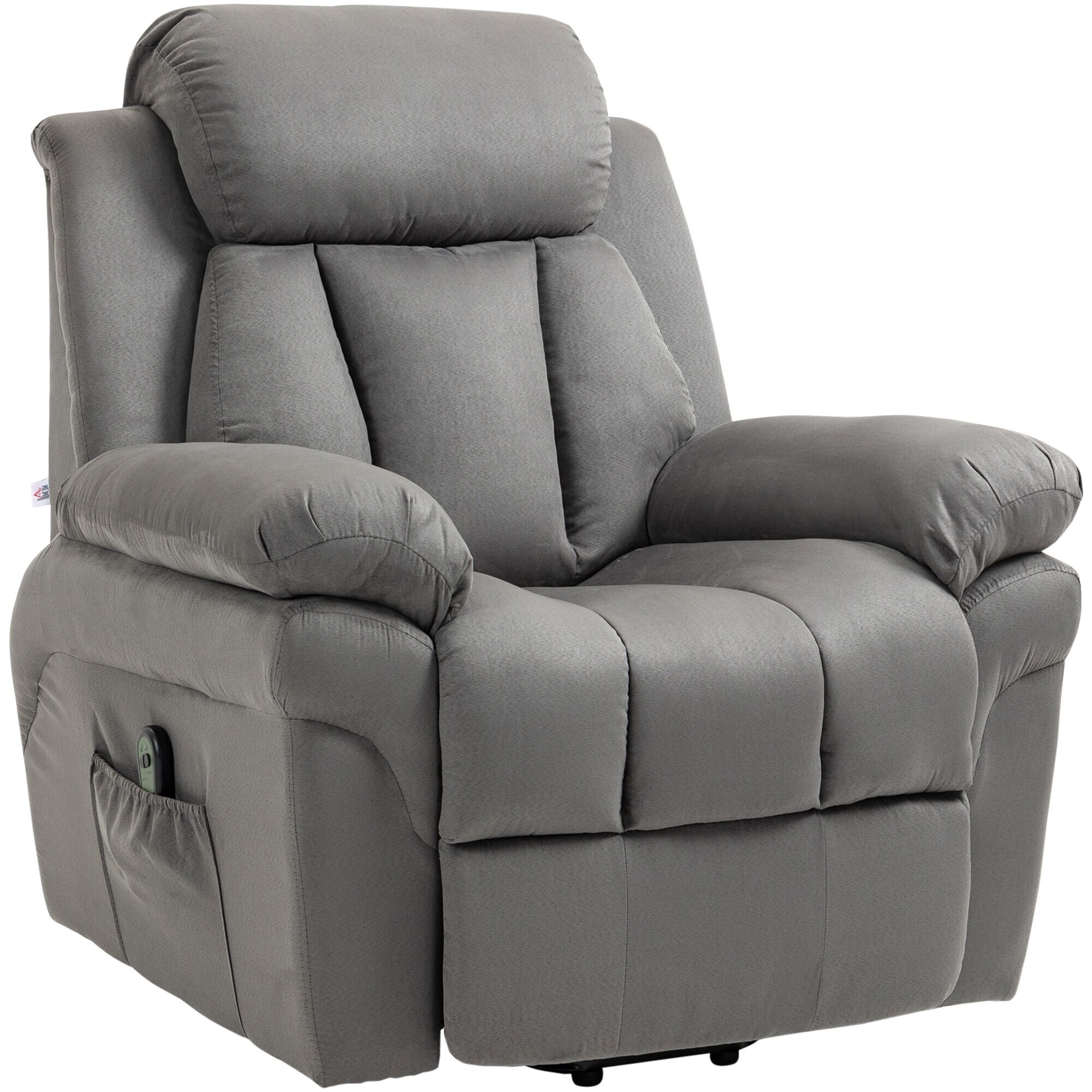 HOMCOM Relaxsessel mit fernbedienungsgesteuerter Aufstehhilfefunktion grau 93L x 96B x 105H cm