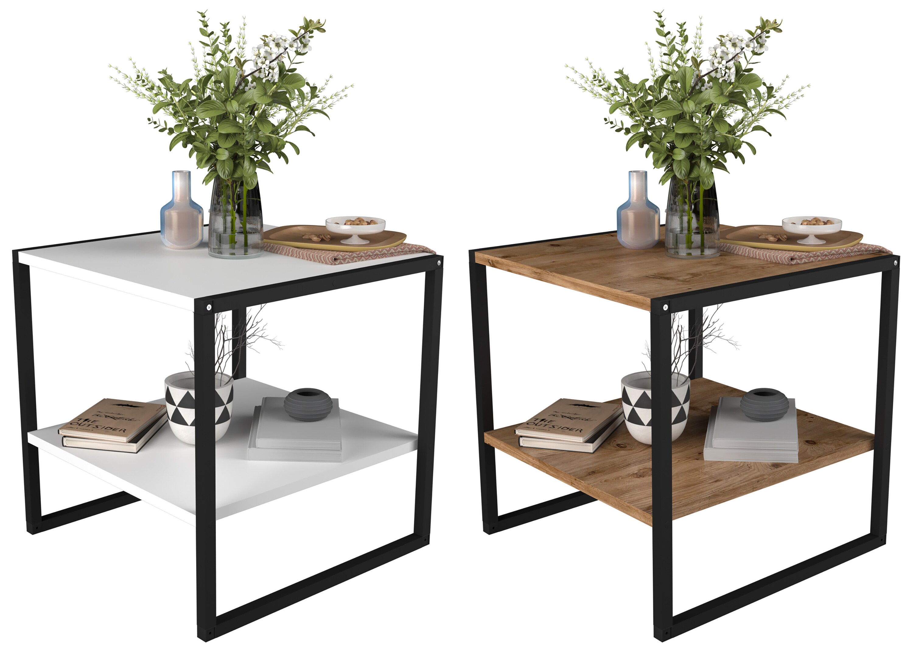VCM Holz Sofatisch Couchtisch Wohnzimmertisch Beistelltisch Ablage Insasi M