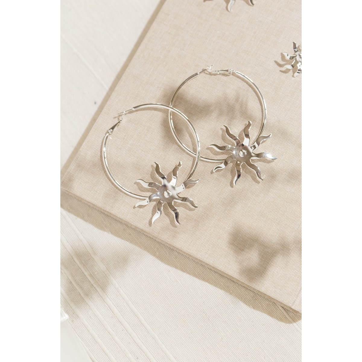 boucles d'oreilles créoles soleil plaqué argent - ÉOS