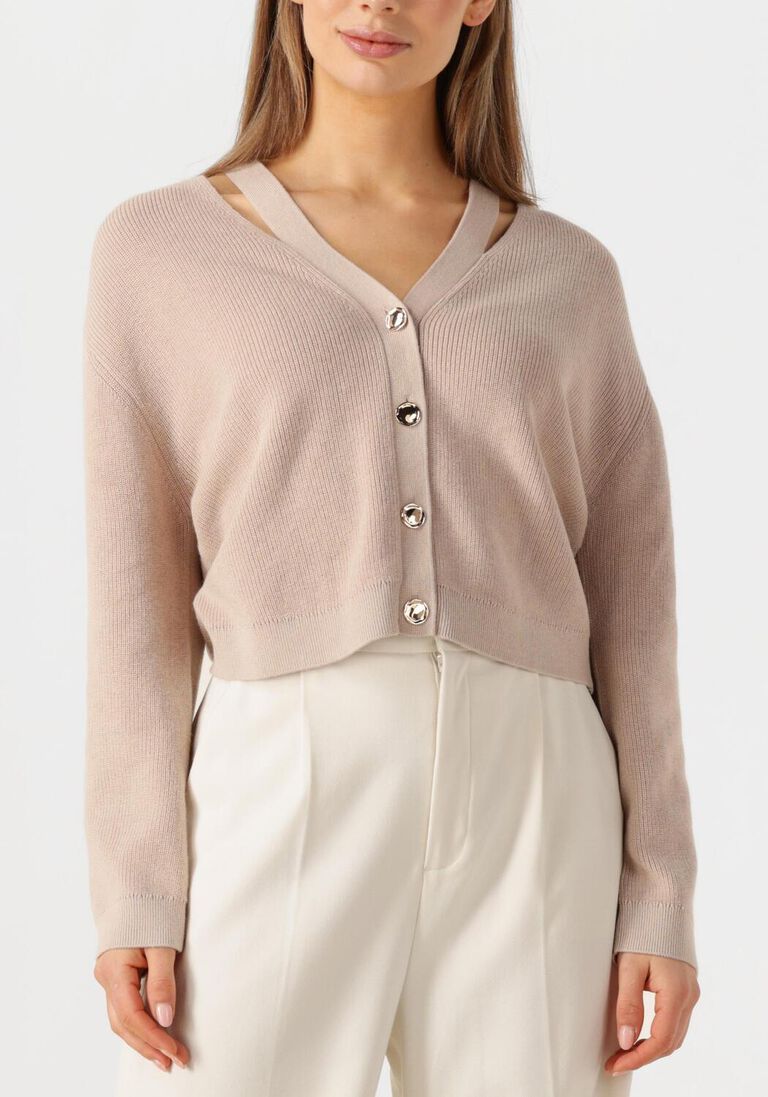 beige dante6 vest jeny rib knit cardigan