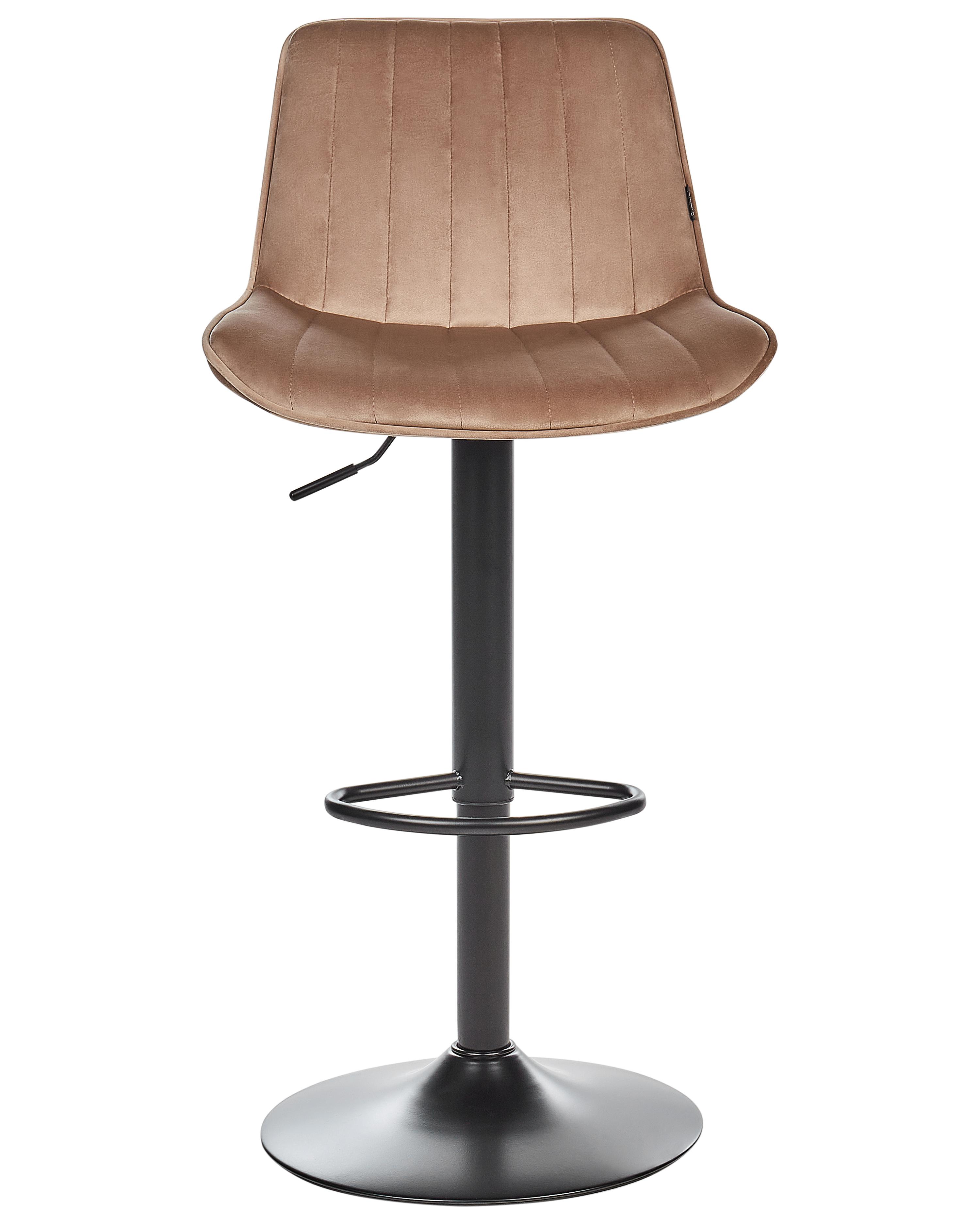 Set van 2 barstoelen DUBROVNIK Fluweel draaibaar Lichtbruin