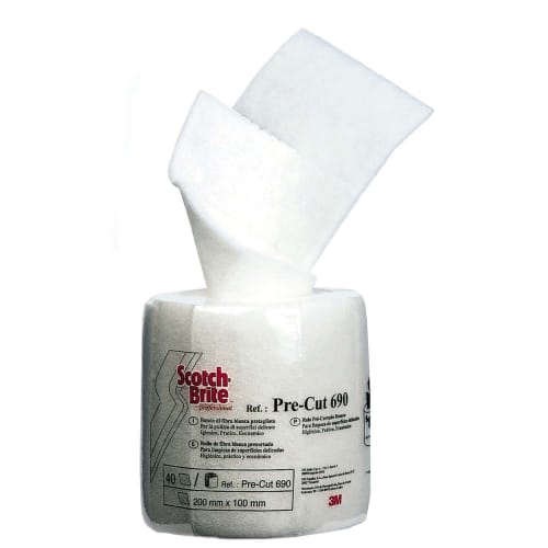 Rouleau abrasif blanc prédécoupé Scotch brite