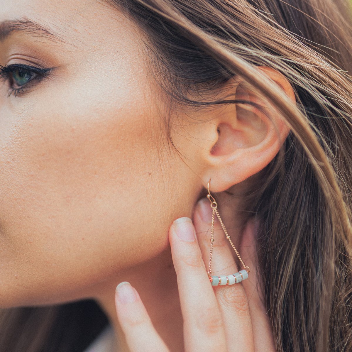 Boucles d'oreilles Piana en pierres Amazonite