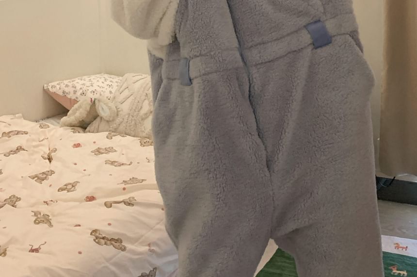GOUB - Kattenoren pyjama onesie met capuchon en rits