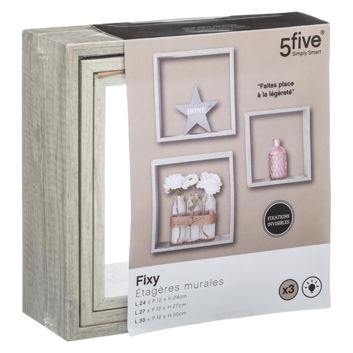 ETAGERE MURALE CUBE CHENE GRIS L 3 TAILLES