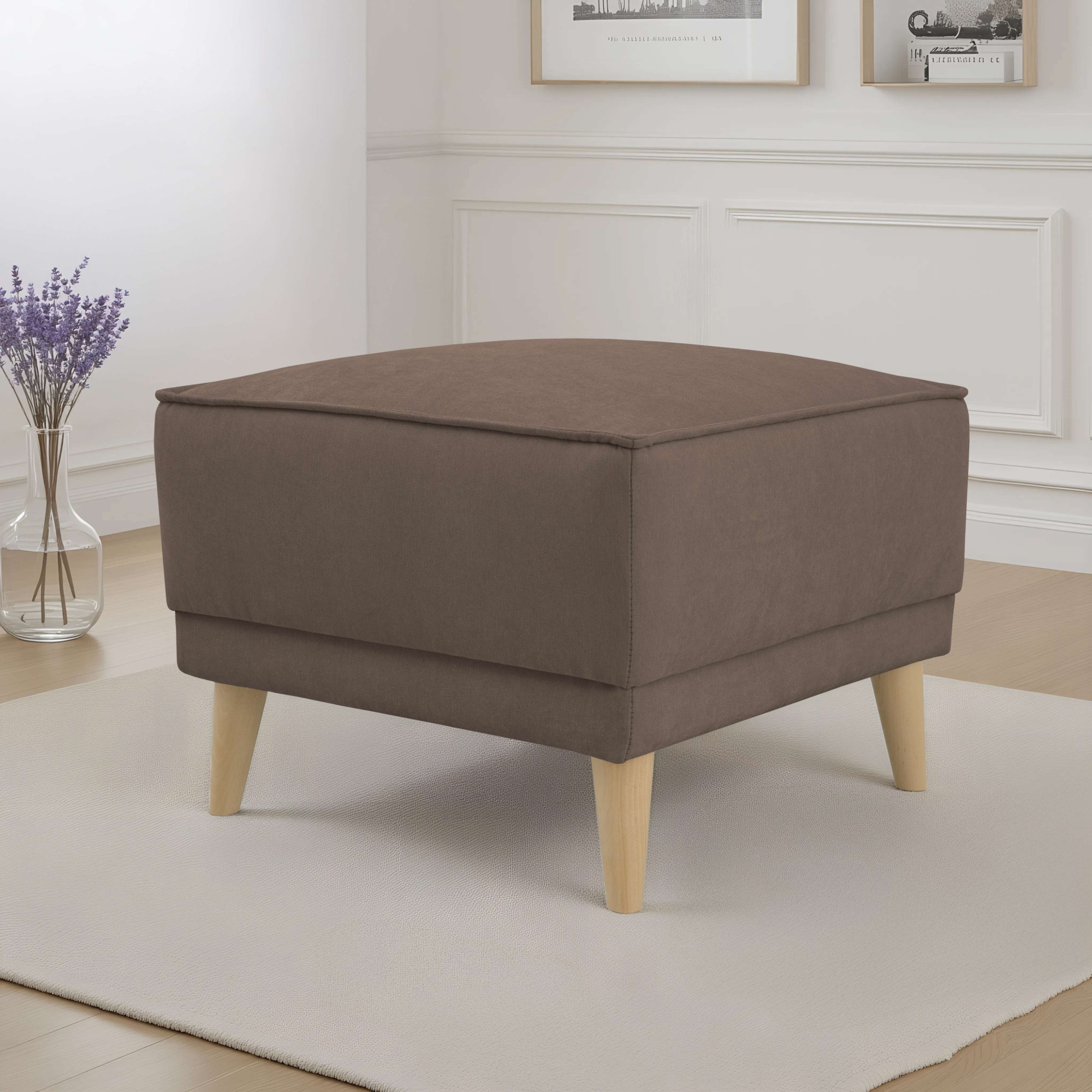 GOODproduct Polsterhocker »Oland Skandi« passend zur Serie Oland Skandi, Skandi-Design, Massivholzfüsse