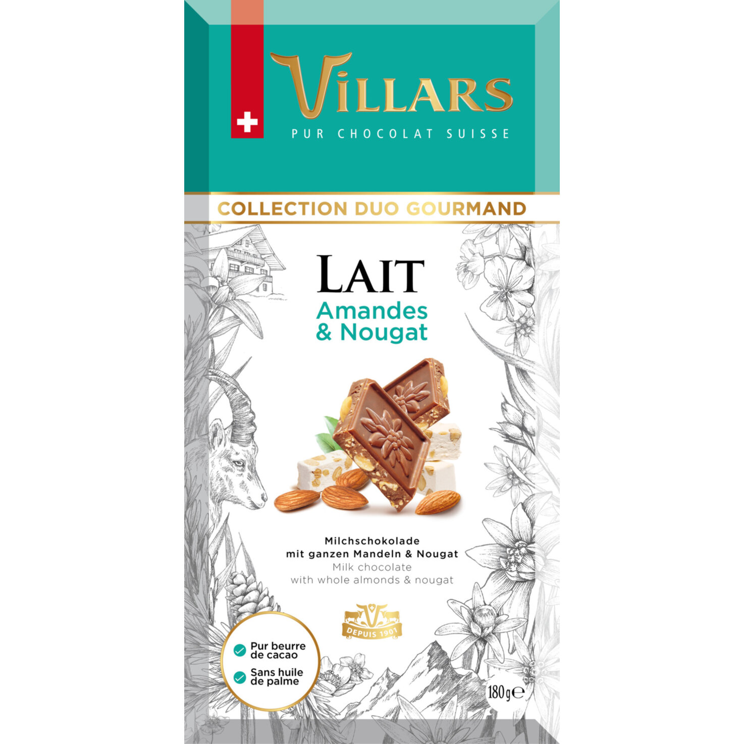 Villars Tafelschokolade Lait Amand & Nougat