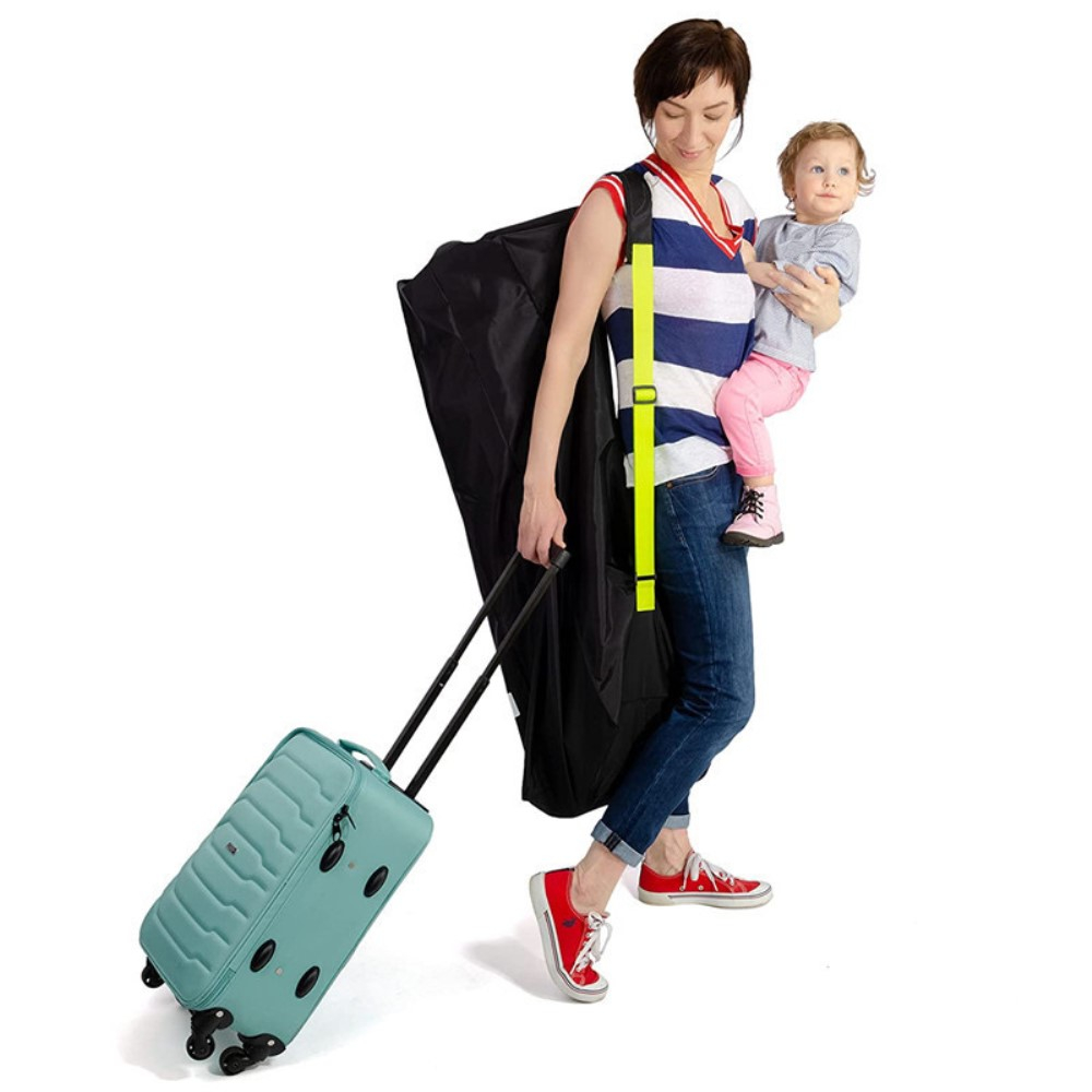 (115xØ50cm) Kinderwagen Abdeckung Buggy Transport Reise Tasche - Schwarz