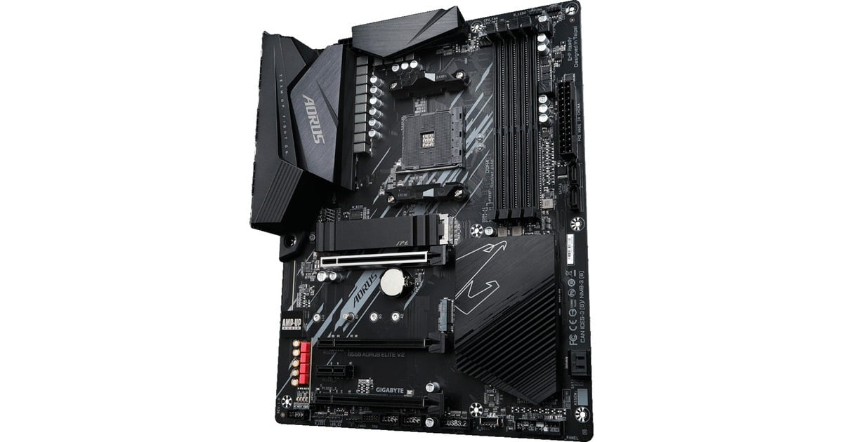 GIGABYTE AORUSB550 ELITE V2 socket AM4 moederbord  (Donkergrijs, RAID, Gb-LAN, Sound, ATX)