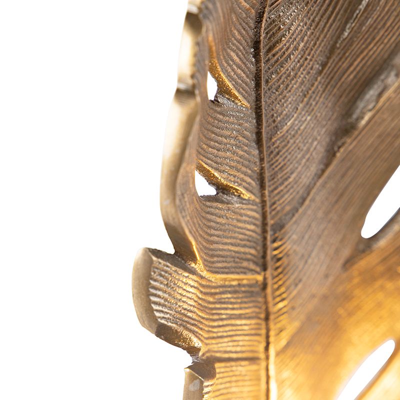Art Deco tafellamp brons met marmeren voet - Leaf