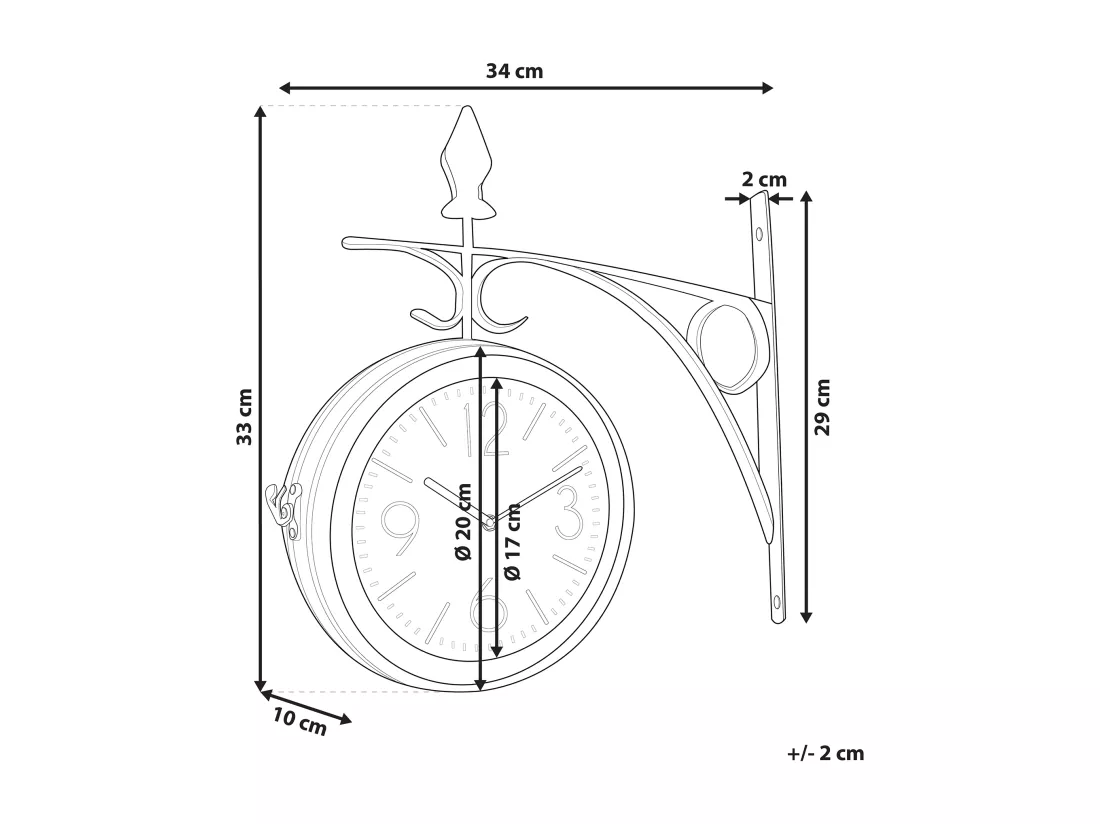 Horloge murale ROMONT 34 cm Métal Argenté