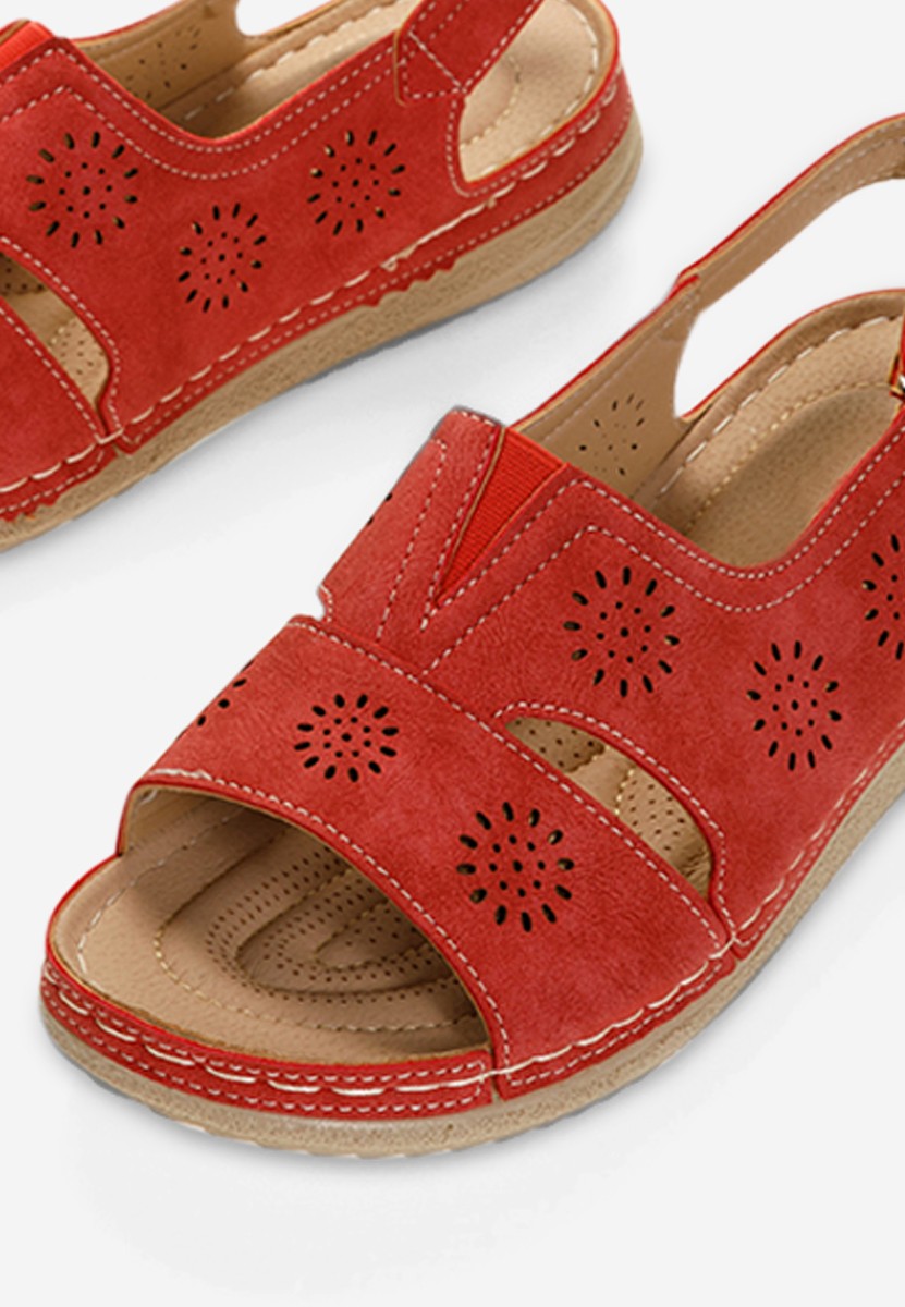 Sandales sans talon rouges Lisandra