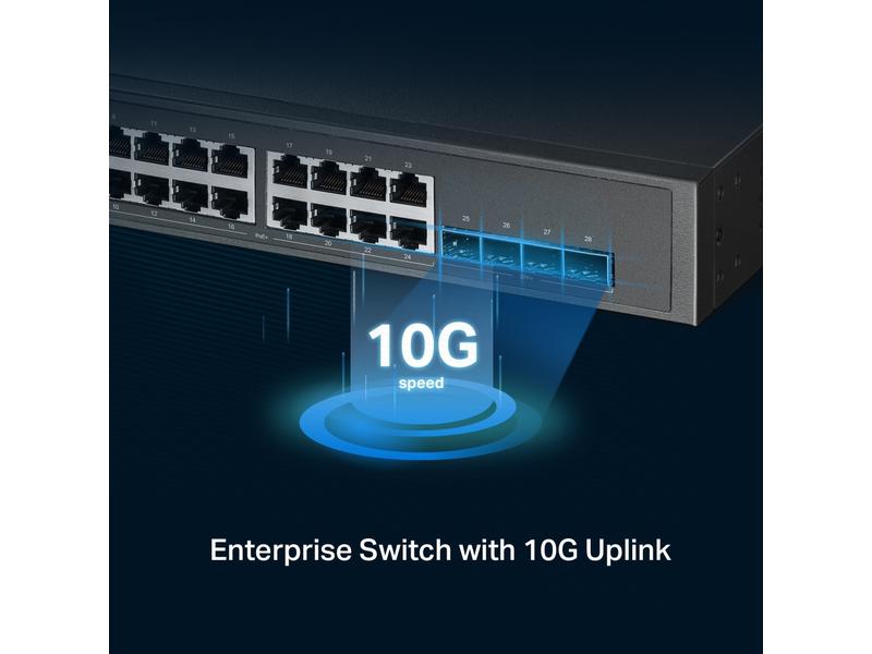 TP-Link PoE  Switch TL-SG3428XPP-M2 28 Port JetStream 24-Port 2.5GBASE-T und 4-Port 10GE SFP  L2  Managed Switch mit 16-Port PoE  & 8-Port PoE