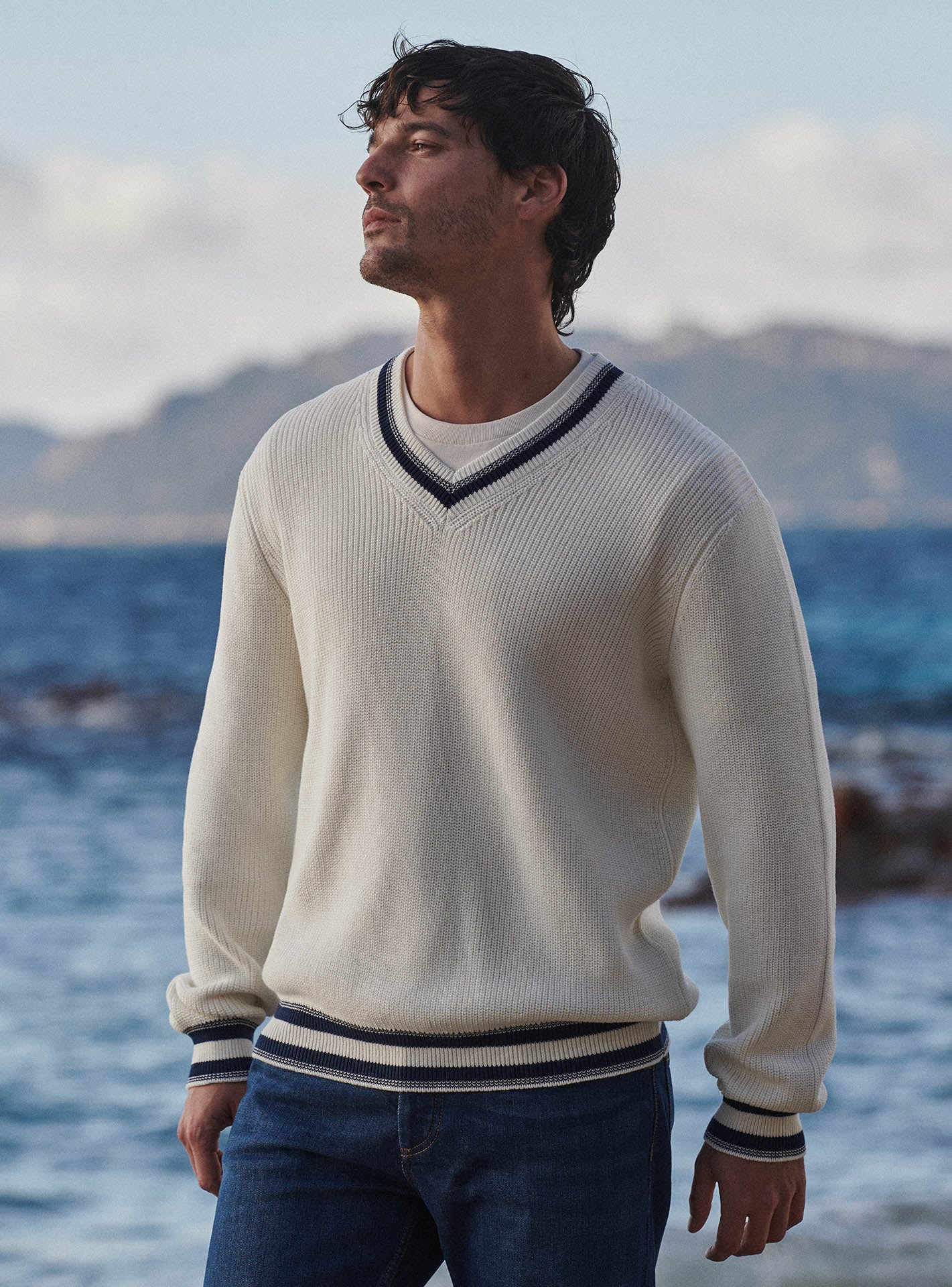 Pull Marcel Creme Navy