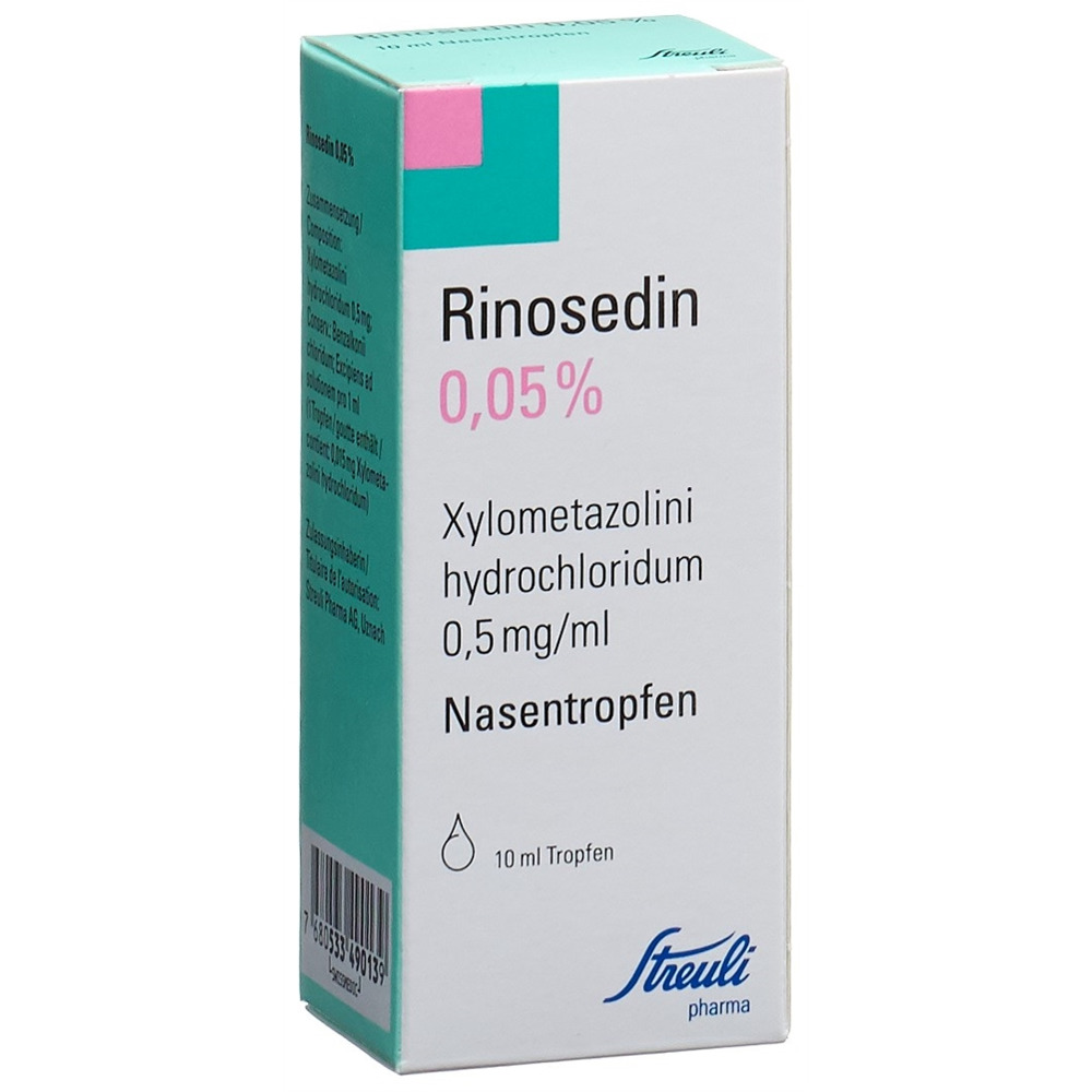 RINOSEDIN Gtt Nas 0.05 % Fl 10 ml<br>10 ml, Flasche, Nasentropfen, Lösung