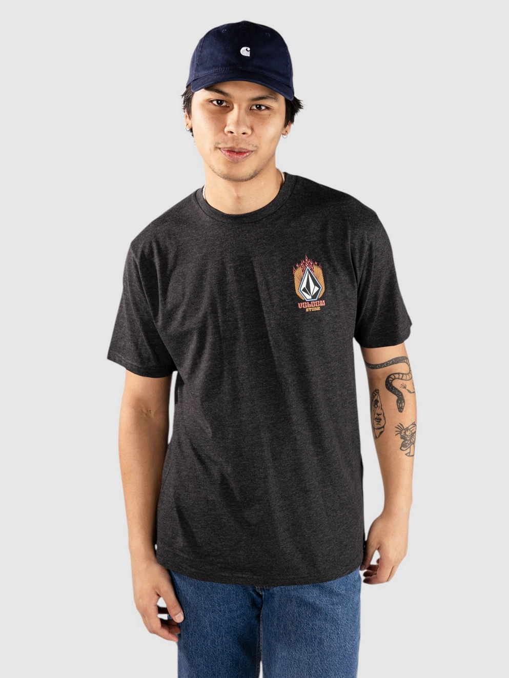 Volcom Draggin Stone Hth T-Shirt heather black
