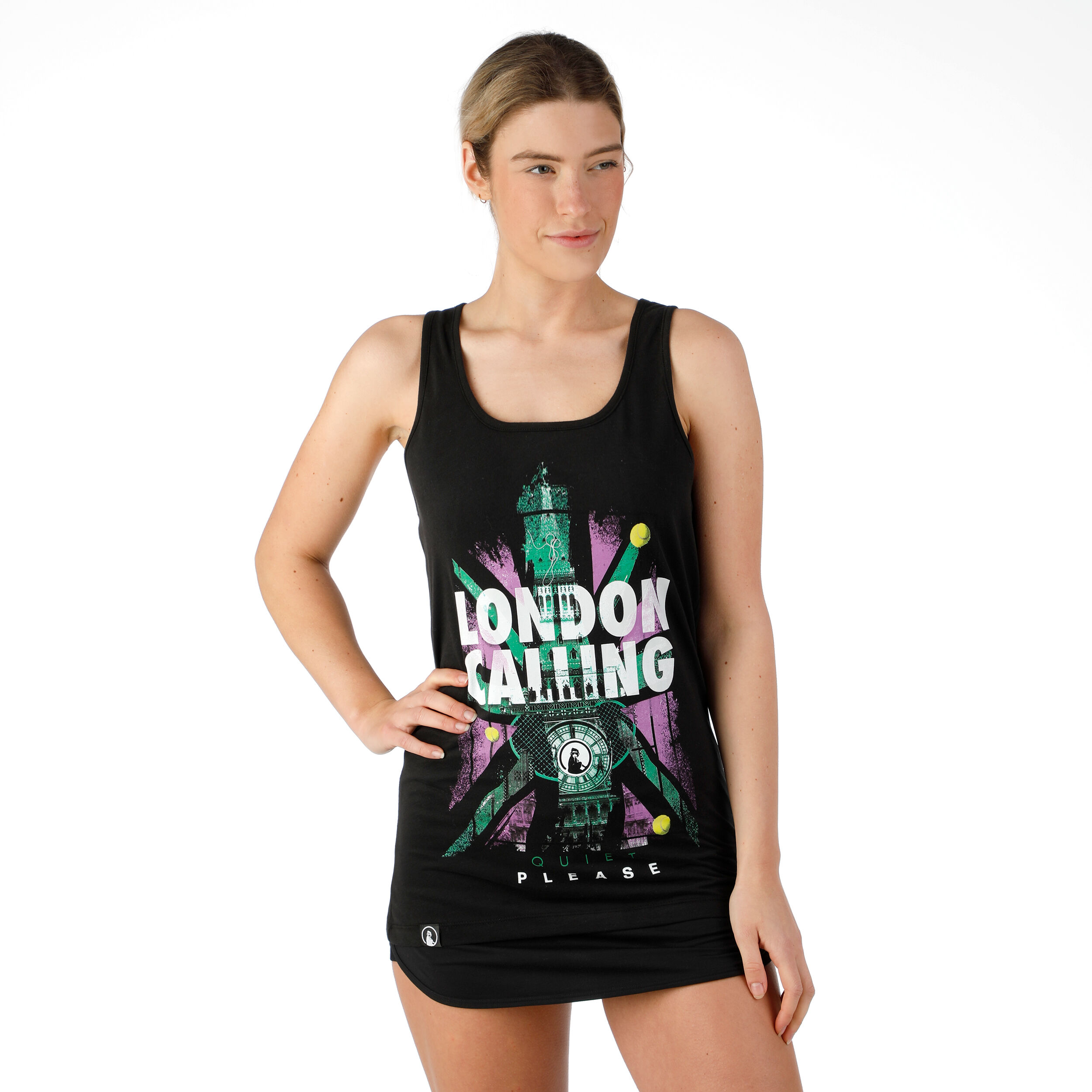 Quiet Please London Calling Débardeur Tank Top Femmes - Noir , Multicouleur