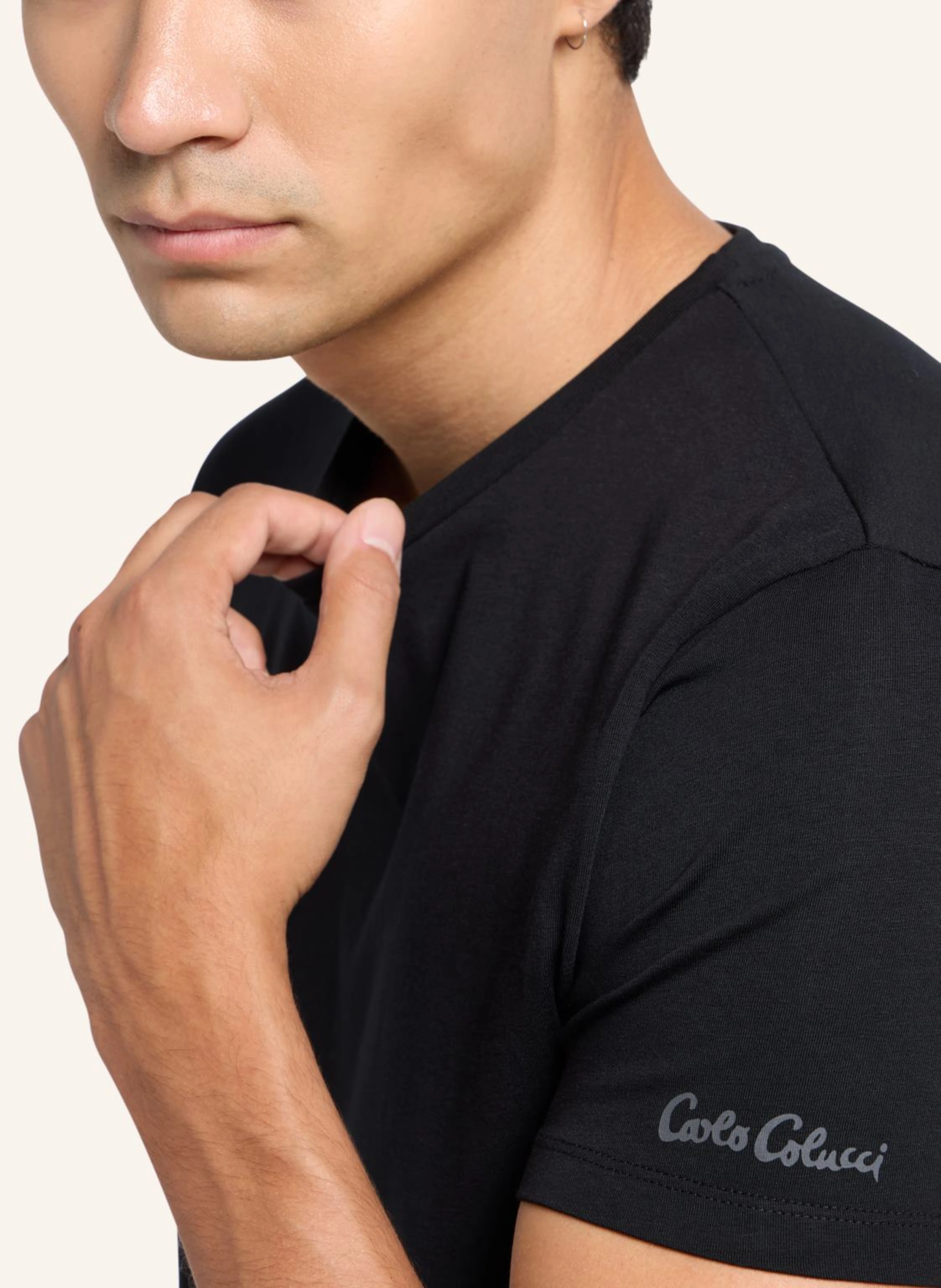 CARLO COLUCCI Rundhals T-Shirt, 2er Pack CAVALLARO