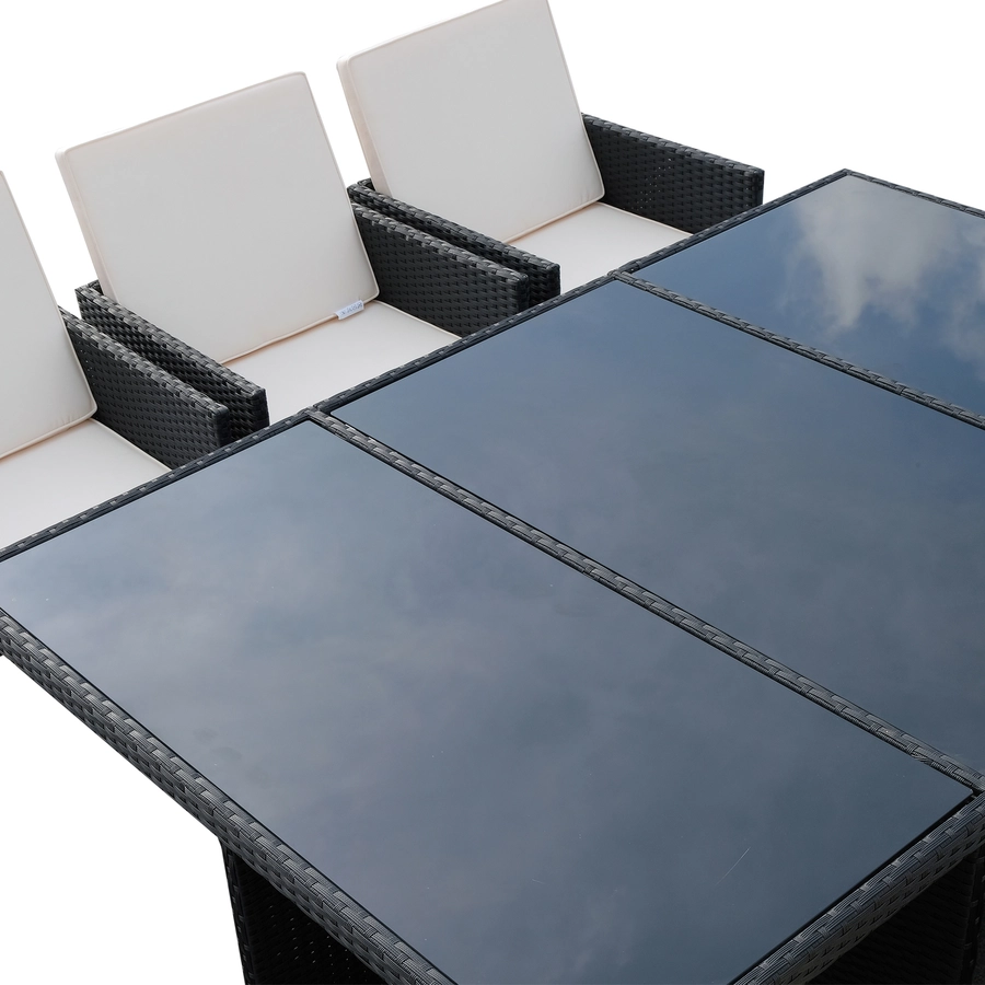Outsunny Polyrattan Sitzgruppe als 27-tlg. Set schwarz, cremeweiß